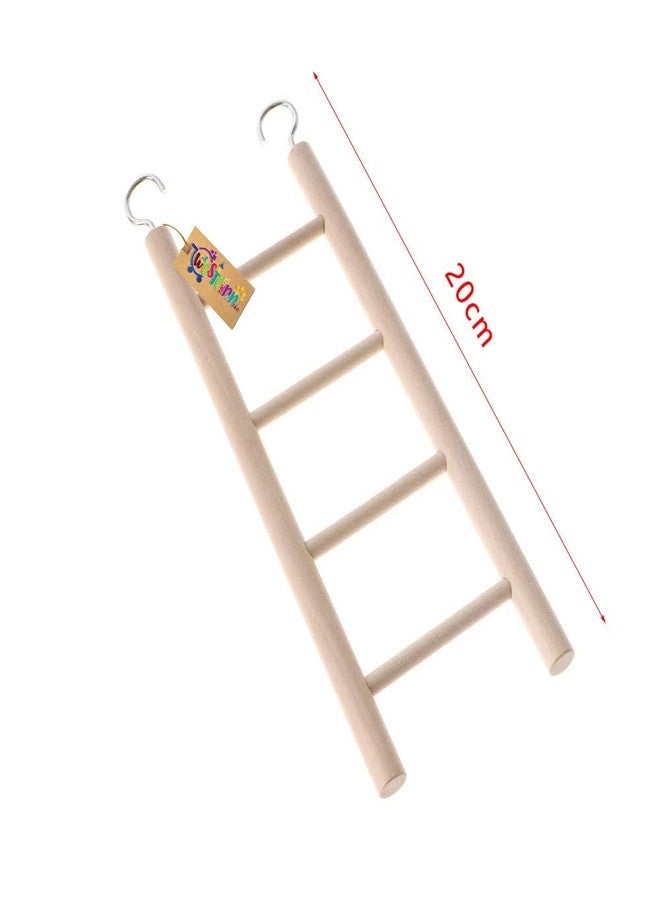 Western Era Bird Fun Natural Wooden Ladder Toy for Training and Exercise, with Hooks to Hang on, Designed for Birds, Parrot, Budgies, and Other Small, Medium Large Bird, 3 Level / 18.5cm - Image 2